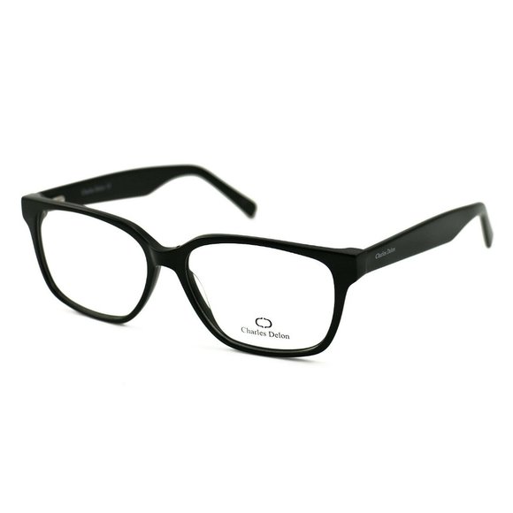 Charles Delon Rectangle Women Black Plastic Frame